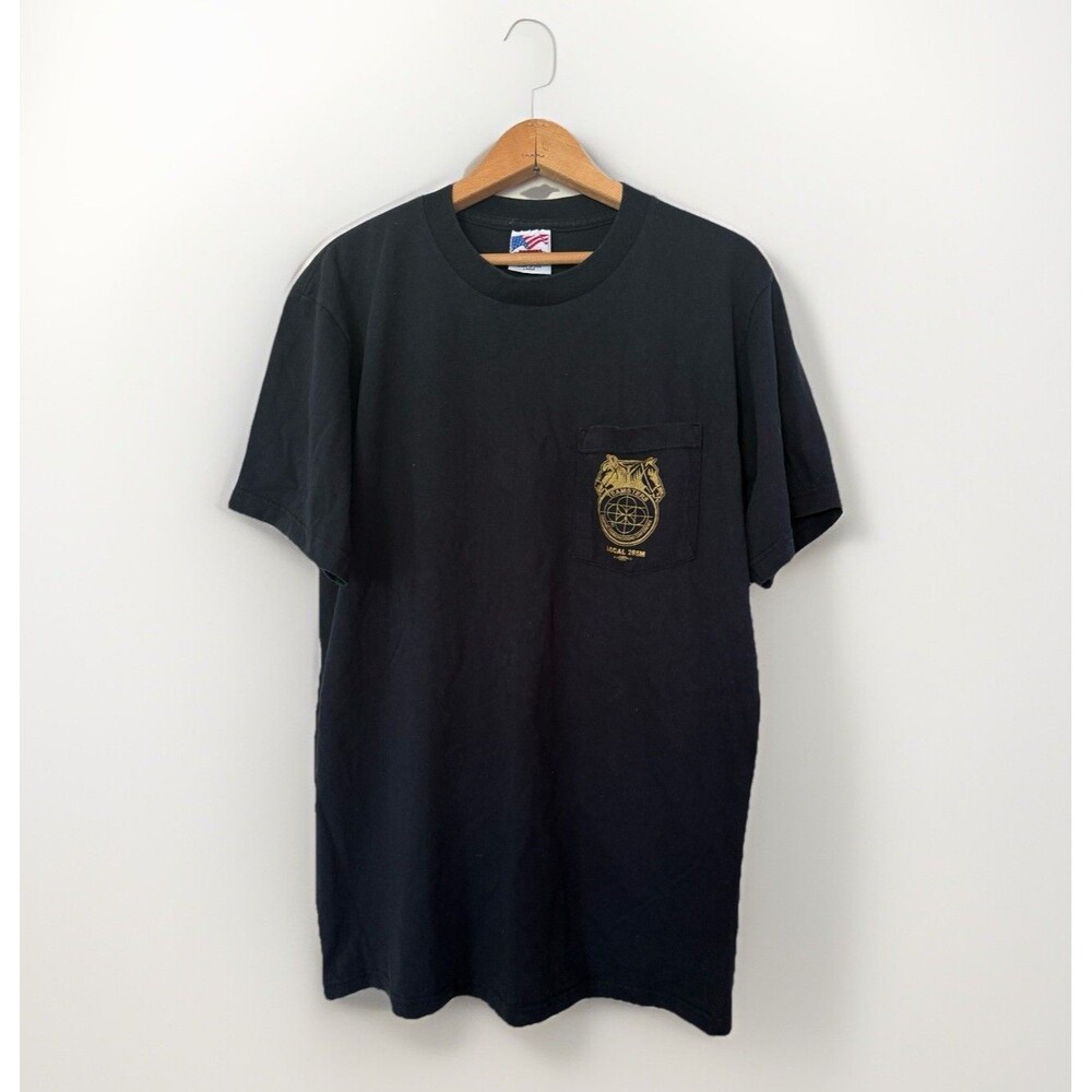 Vintage Teamsters Shirt Black Graphic Communications Conference Local 285M Large